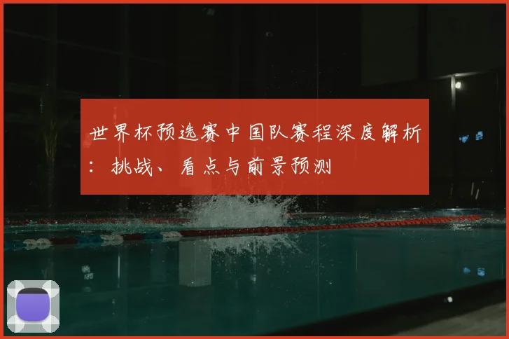 世界杯预选赛中国队赛程深度解析：挑战、看点与前景预测